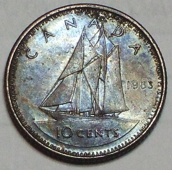 Four-Very-Toned-Non-Silver-Dimes-Found-Metal-Detecting