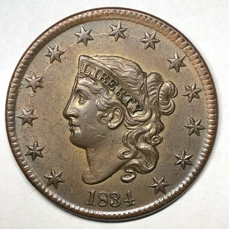1834-N-1-Coronet-Head-Large-Cent