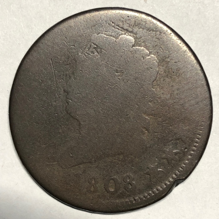 1808-S-278-Classic-Head-Large-Cent-Brockage-W/-Tag-Double-Strike
