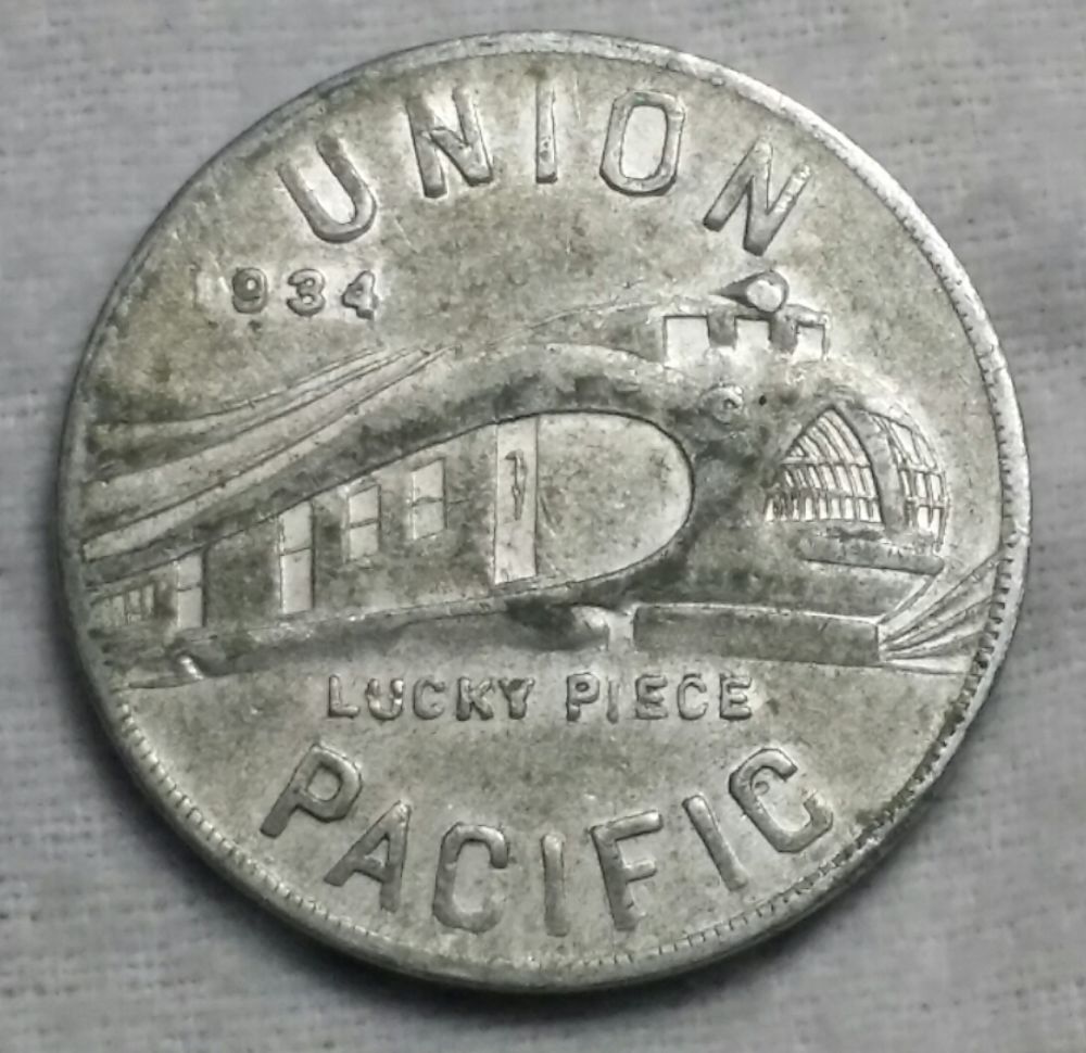 1934-Art-Deco--Union-Pacific-&-Alcoa--Lucky-Token