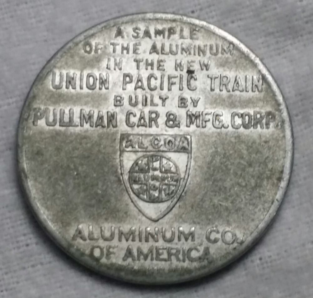 1934-Art-Deco--Union-Pacific-&-Alcoa--Lucky-Token