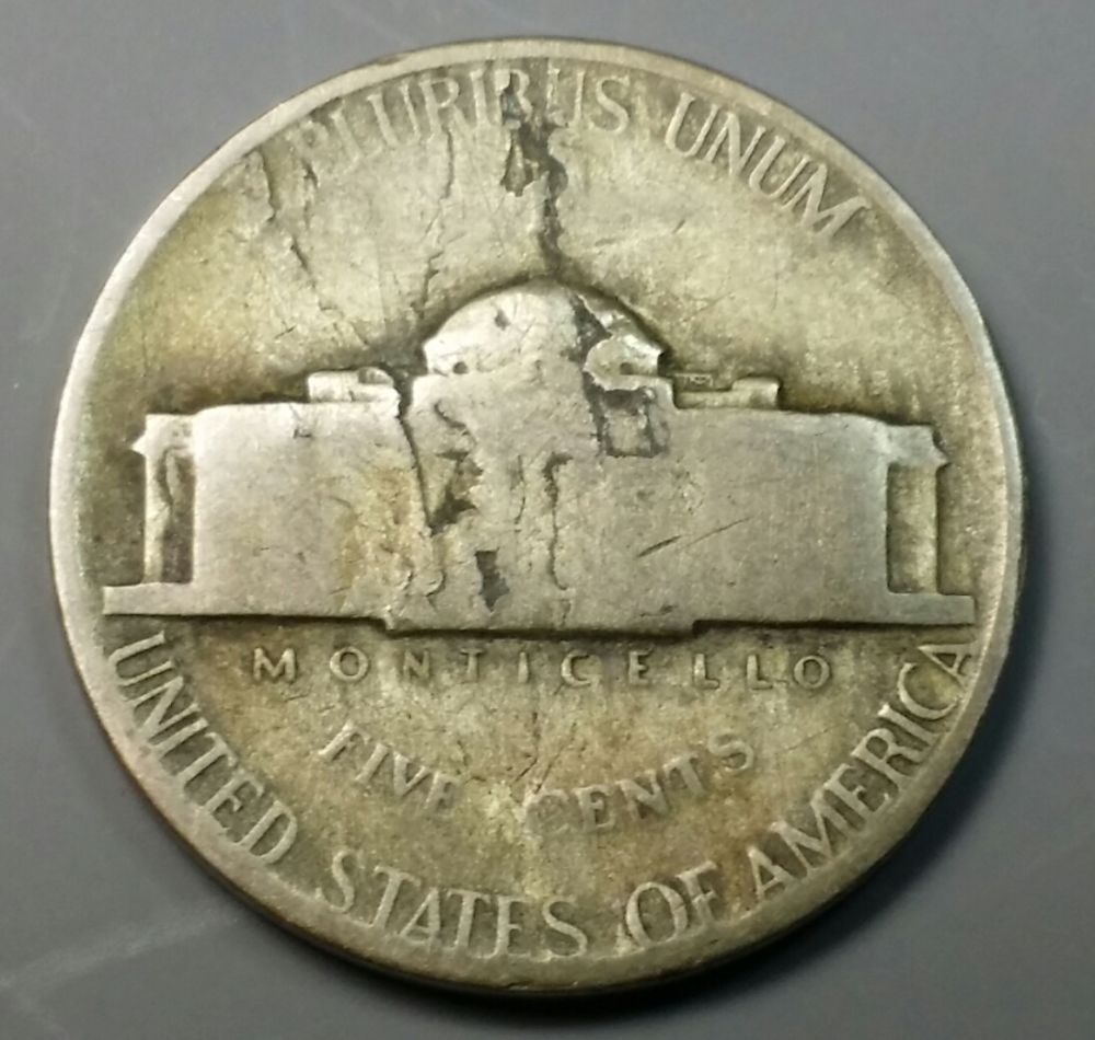 1943-P?...-Silver-War-Nickel-W/-Double-Side-Lamination