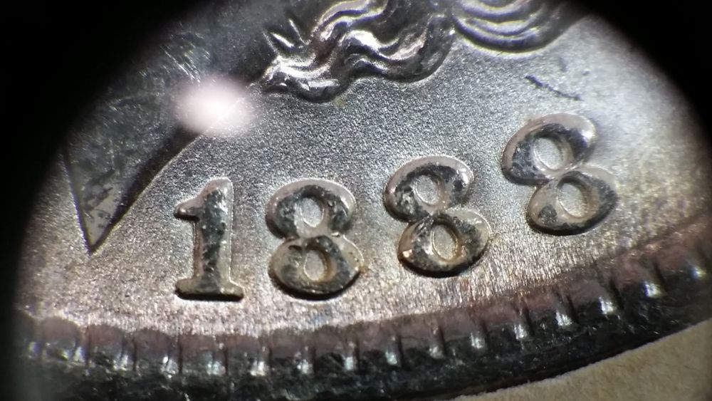1888-P-Clashed-Double-Ear-W/-REV-Pitting