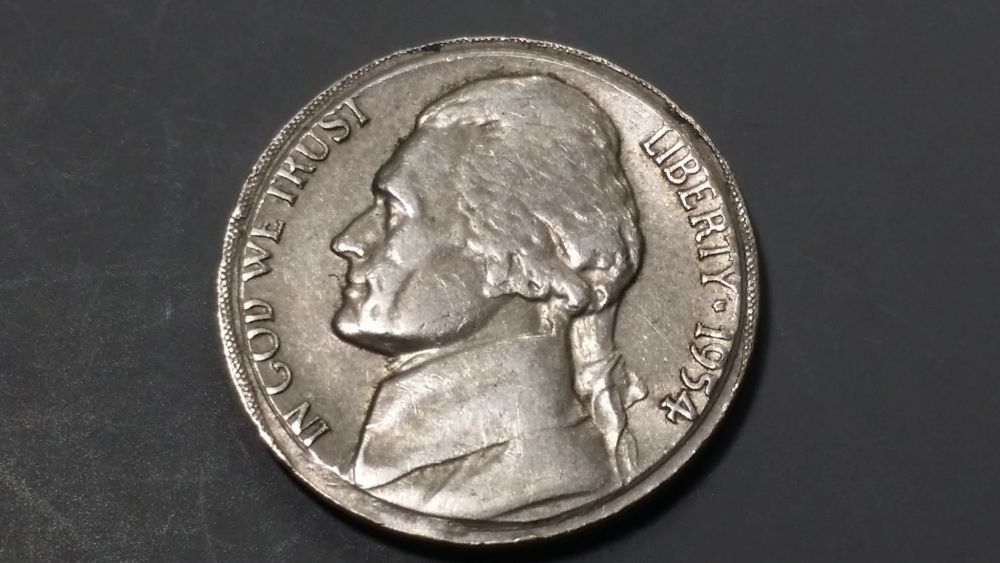 1954-Nickel...-Ex.-Encased?