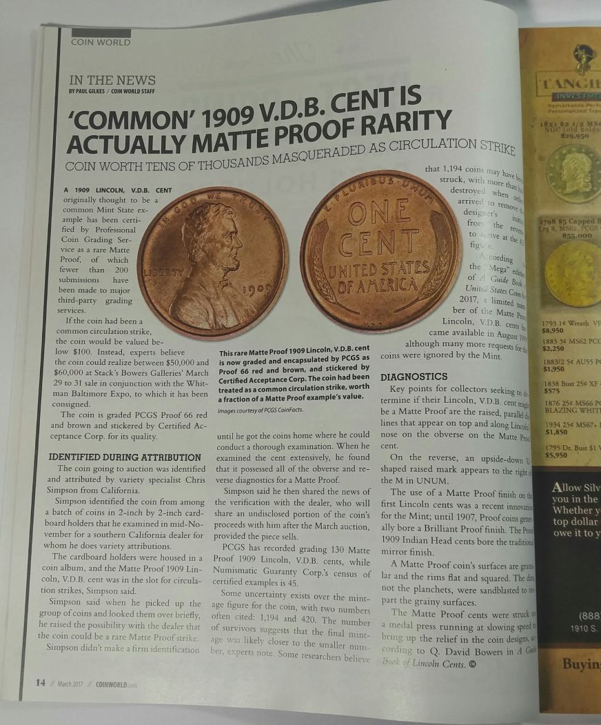 My-Mega-Find..-1909-VDB-Matte-Proof..-Going-To-Auction-!!