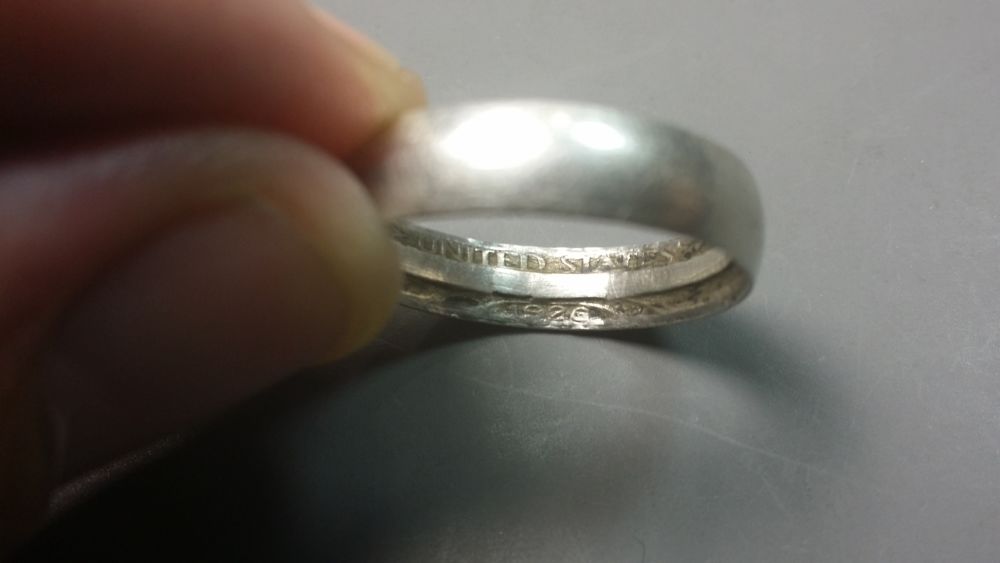 Silver--WWI-1918-Trench-Art-Band-Ring-France