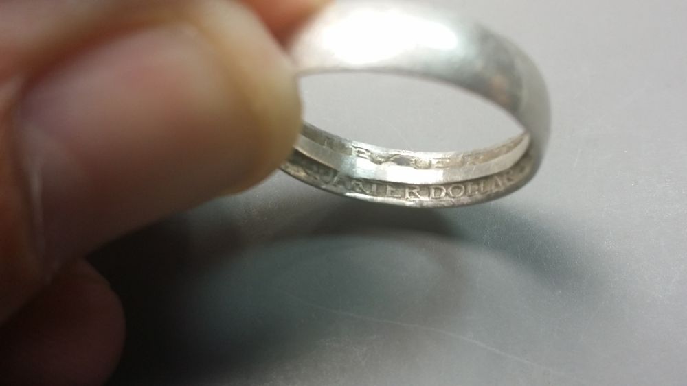 Silver--WWI-1918-Trench-Art-Band-Ring-France