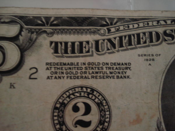 1928A-Five-Dollar-Bill-Redeemable-In-Gold