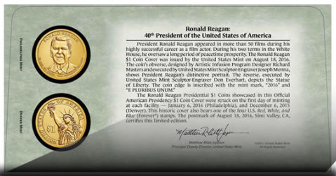 Ronald-Reagan-$1-First-Day-Coin-Cover