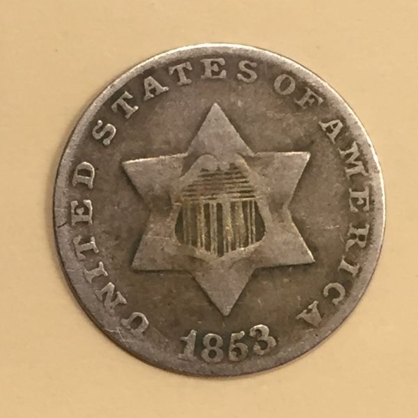 1853-Silver--3-Cent