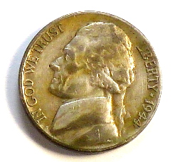 1944-P-Jefferson-Nickel,-Planchet-De-Lamination