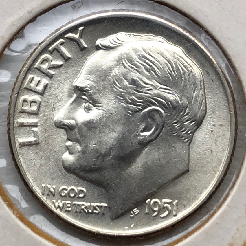 1951-D-Roosevelt-Dime-D/D-RPM-FS-501