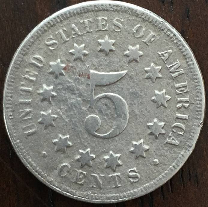 1867-Shield-Nickel...-Missing-Leaf-Variety?