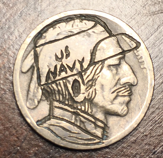 US-Navy-Buffalo-Nickel...-Thoughts?-WW2?-Edit---Better-Pics!
