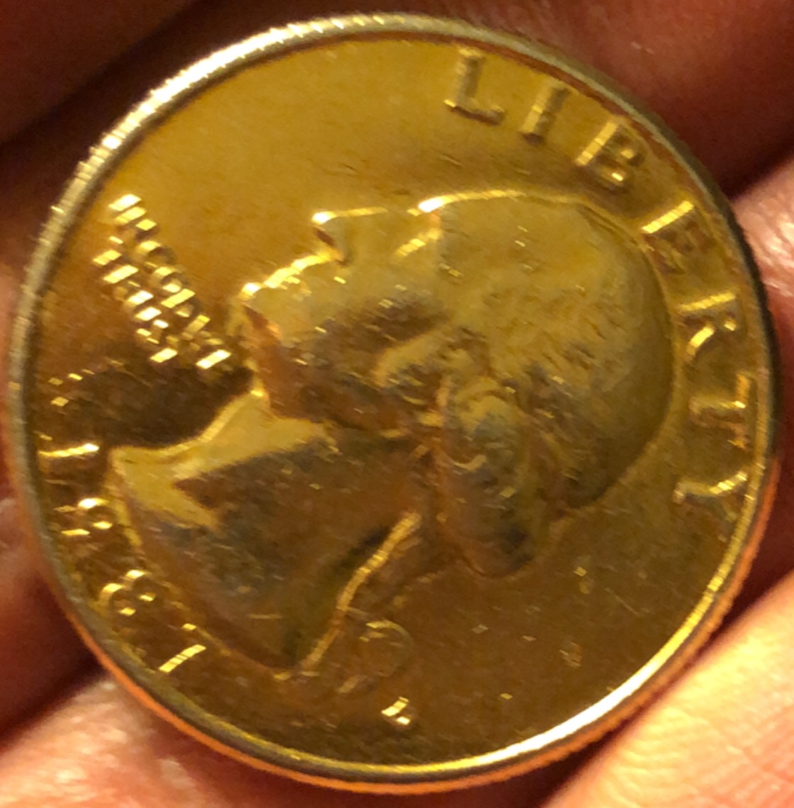 Gold-Plated?-1987-D-Washington-Quarter