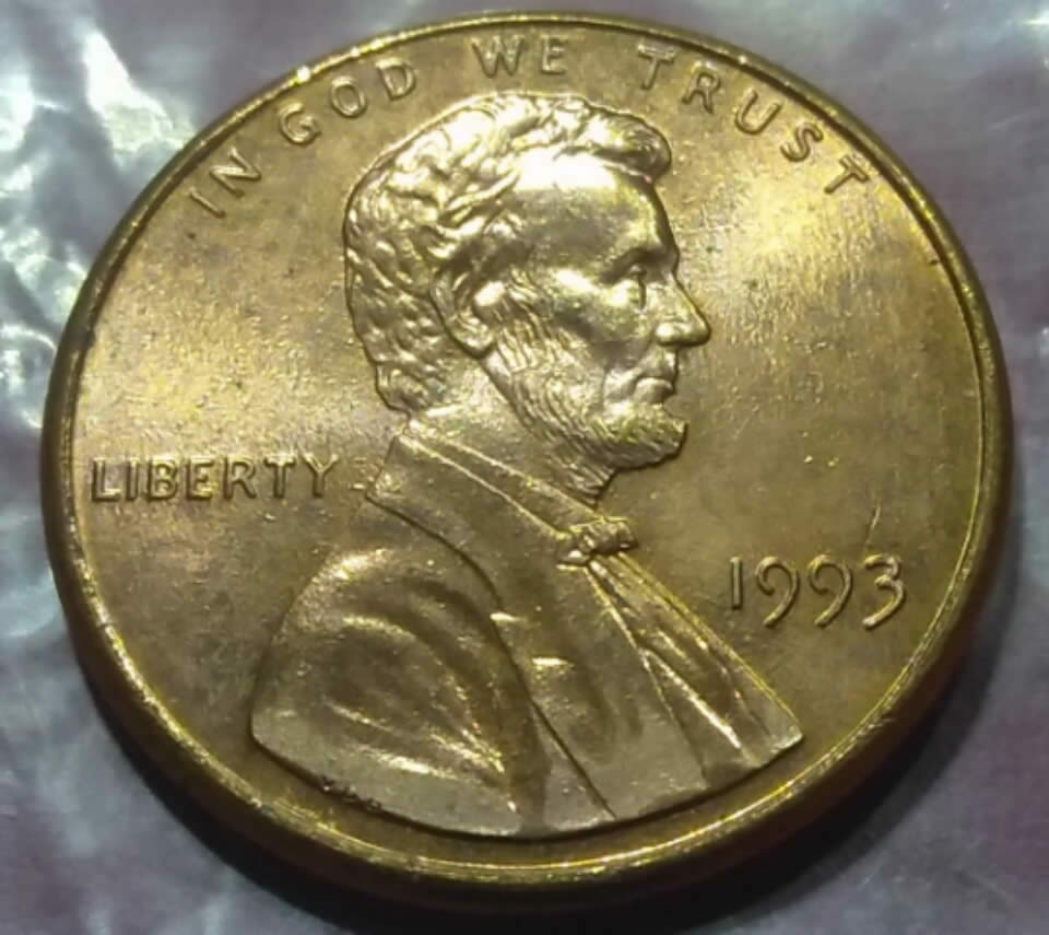 1993-Lincoln-Cent.-Letters-Turning-White-Or-Fading-?