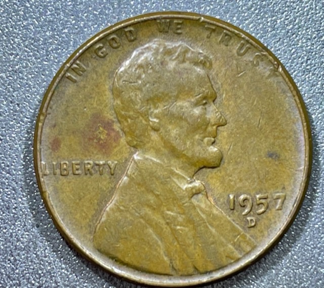 1957-D-Wheat-Penny--T-On-Rim