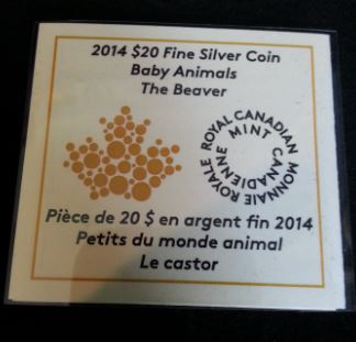 Baby-Beaver-Coin-In-Hand-Pics,-Canada-Post-Stamp-Set