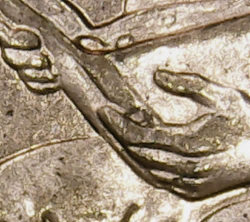 2009-P-Lincoln-Cent-Formative-Years-Die-Chips/Crack-On-Finger