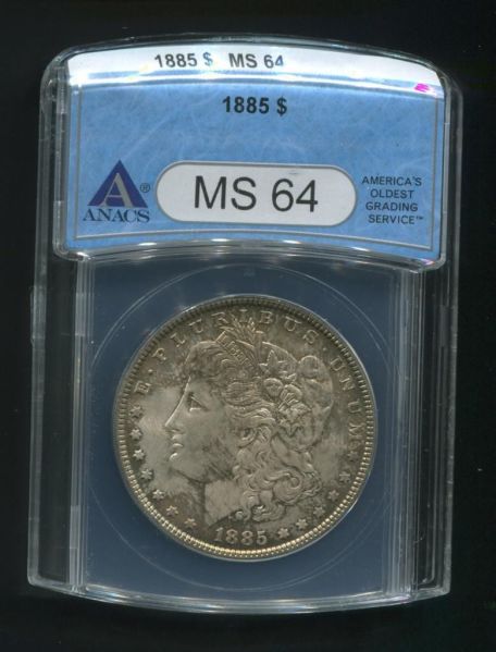 1885-Morgan-Dollar--ANACS-MS-64