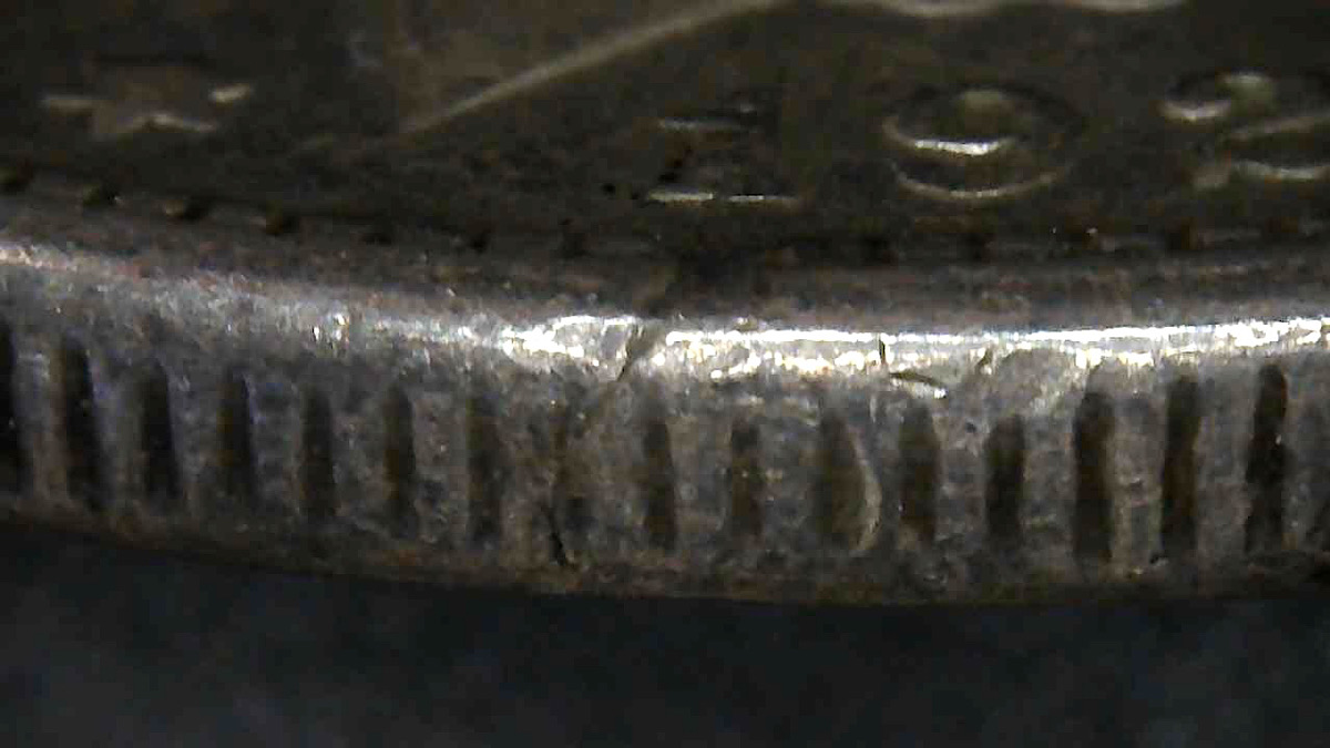 1921-S-Morgan-Silver-Dollar-W/-Cracked-Planchet
