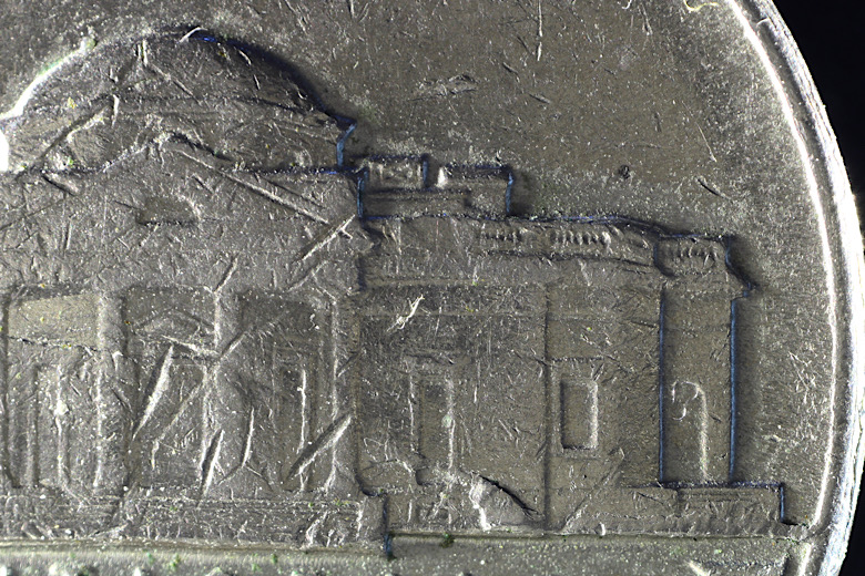 1996-P-5c-Struck-Through-Split-Capped-Die-&-RRDC