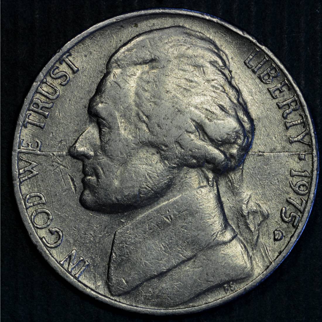 1975-D-5c-Radial-Antipodal-Die-Cracks-Obverse-&-Reverse
