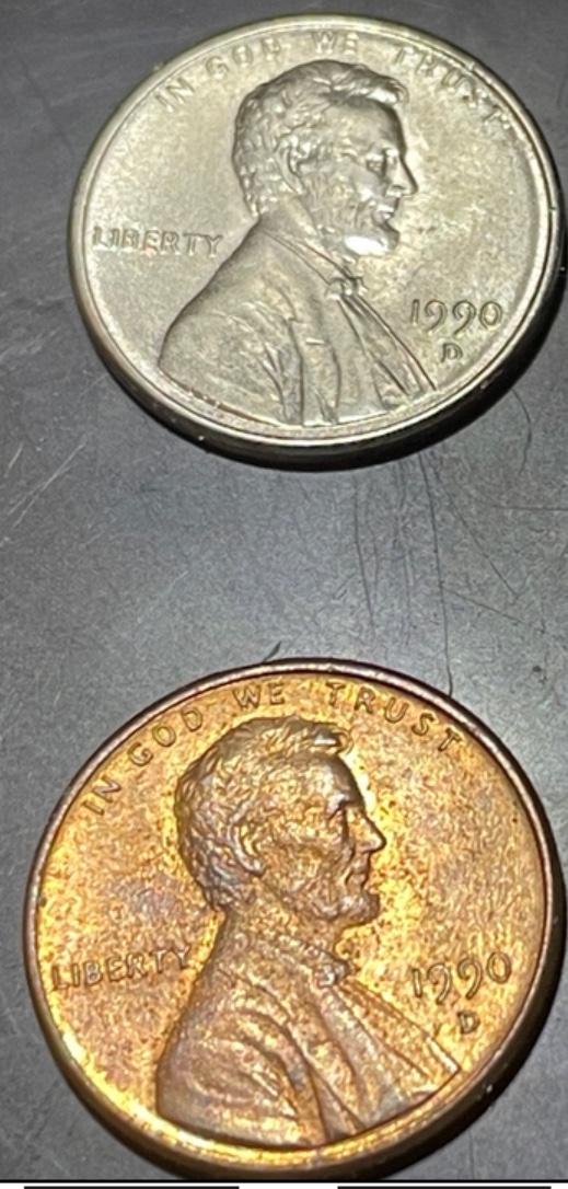 1990--D--Sliver-In-Color,-Either-The-Best-Plate-Job-I've-Ever-Seen-Or-Penny-On-Dime-Planchet