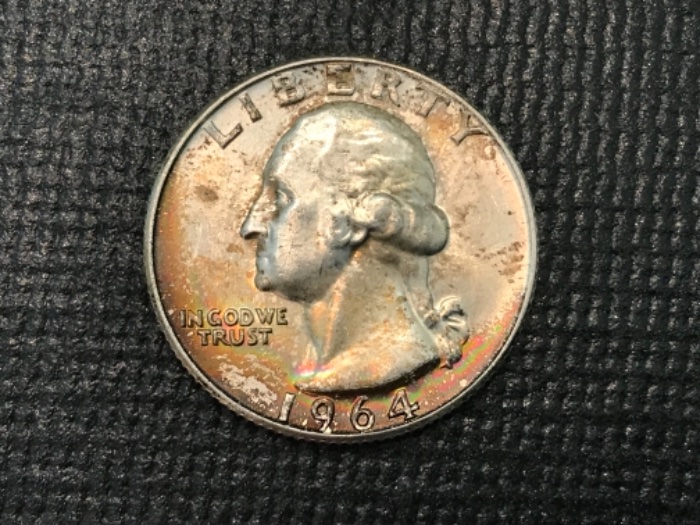 1964-D-Washington-Quarter--Toning-Is-Natural-Or-Artificial?