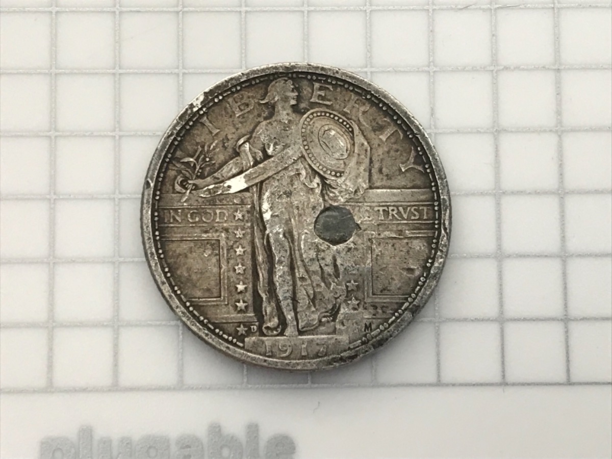 1917-D-Type-1-Standing-Liberty-Quarter-For-Grading--A-Details-Coin