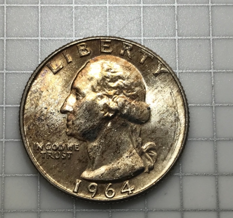 1964-D-Toned-Washington-Quarter-For-Grading