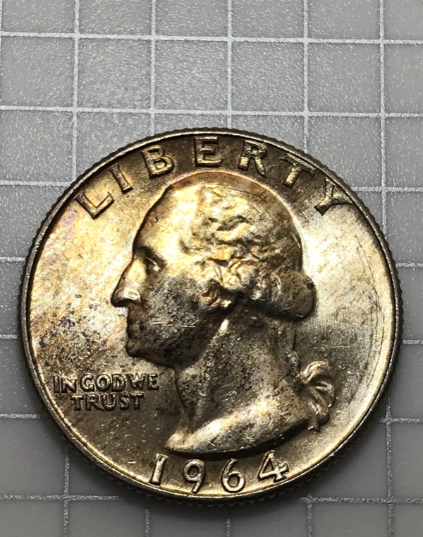 1964-D-Toned-Washington-Quarter-For-Grading