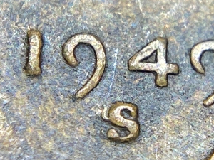 1949-S-LMC-Re-Punched-Mint-Mark-RPM-001-Eds-From-Wheat-Bag