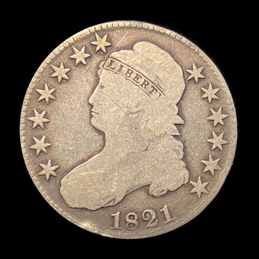 1821-Capped-Bust-Half-Dollar-For-Grading-Details...
