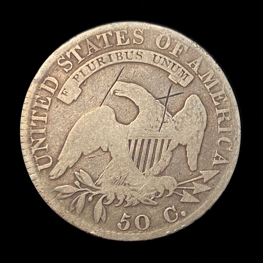 1821-Capped-Bust-Half-Dollar-For-Grading-Details...