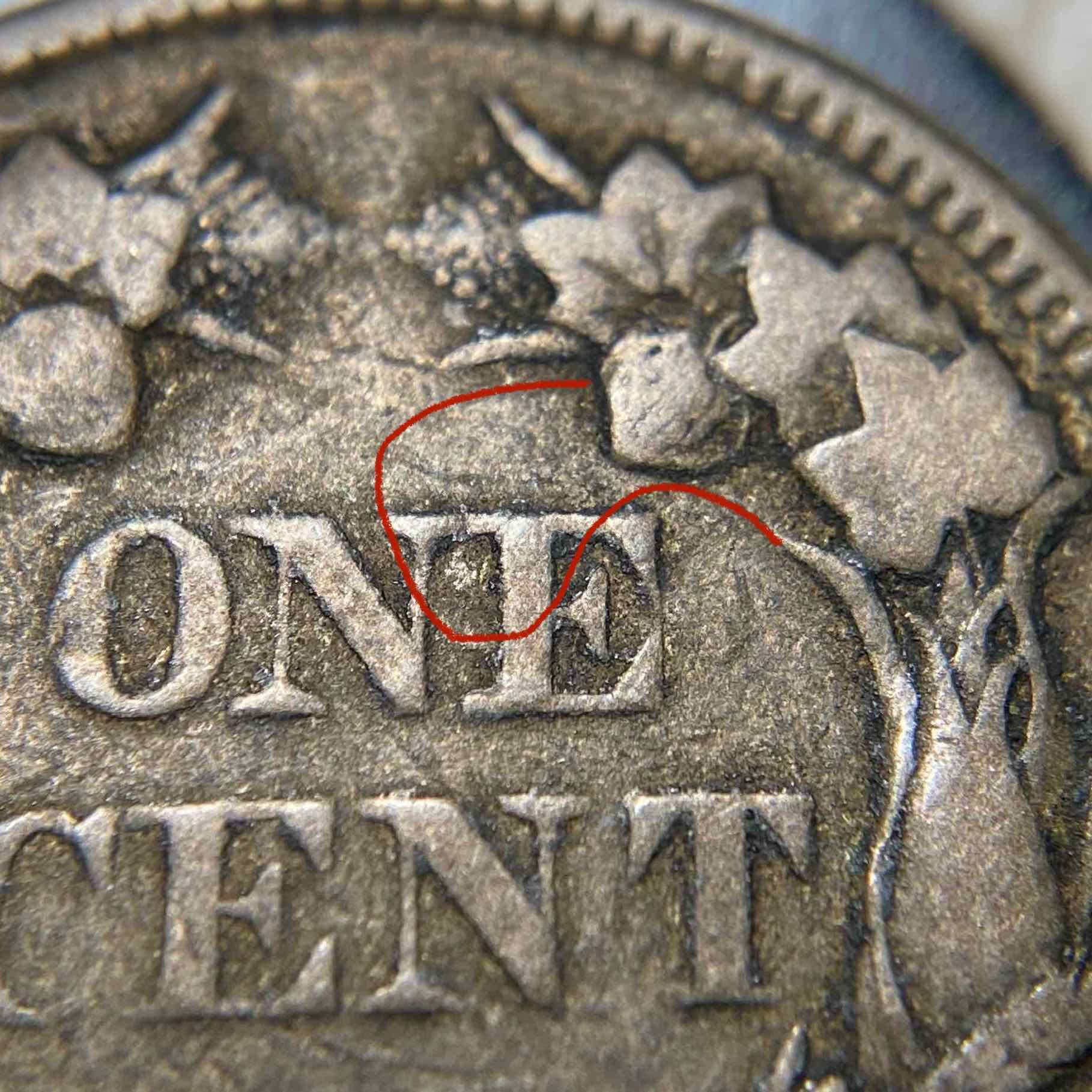 1857-Flying-Eagle-Cent--Reverse-Die-Clash-With-Seated-Quarter,-FS-901-Snow-8