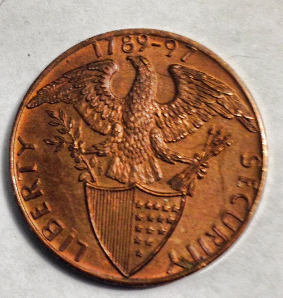 George-And-Martha-Token?-1789-97,-Liberty-And-Security?-Id:-Eisenhower-Tourist-Token-#2-In-Series