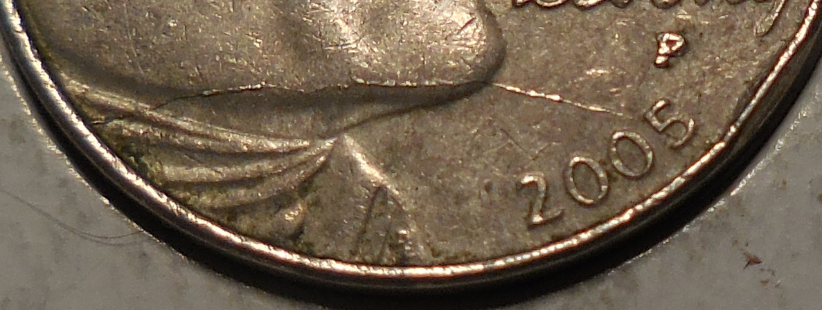 2005-P-Jefferson-Nickel-Impressive-Rim-To-Rim-Die-Crack