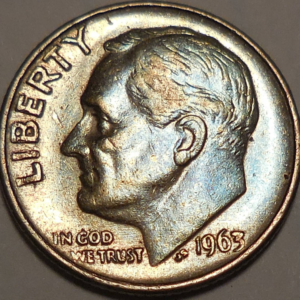 1963-Toned-Roosevelt-Dime