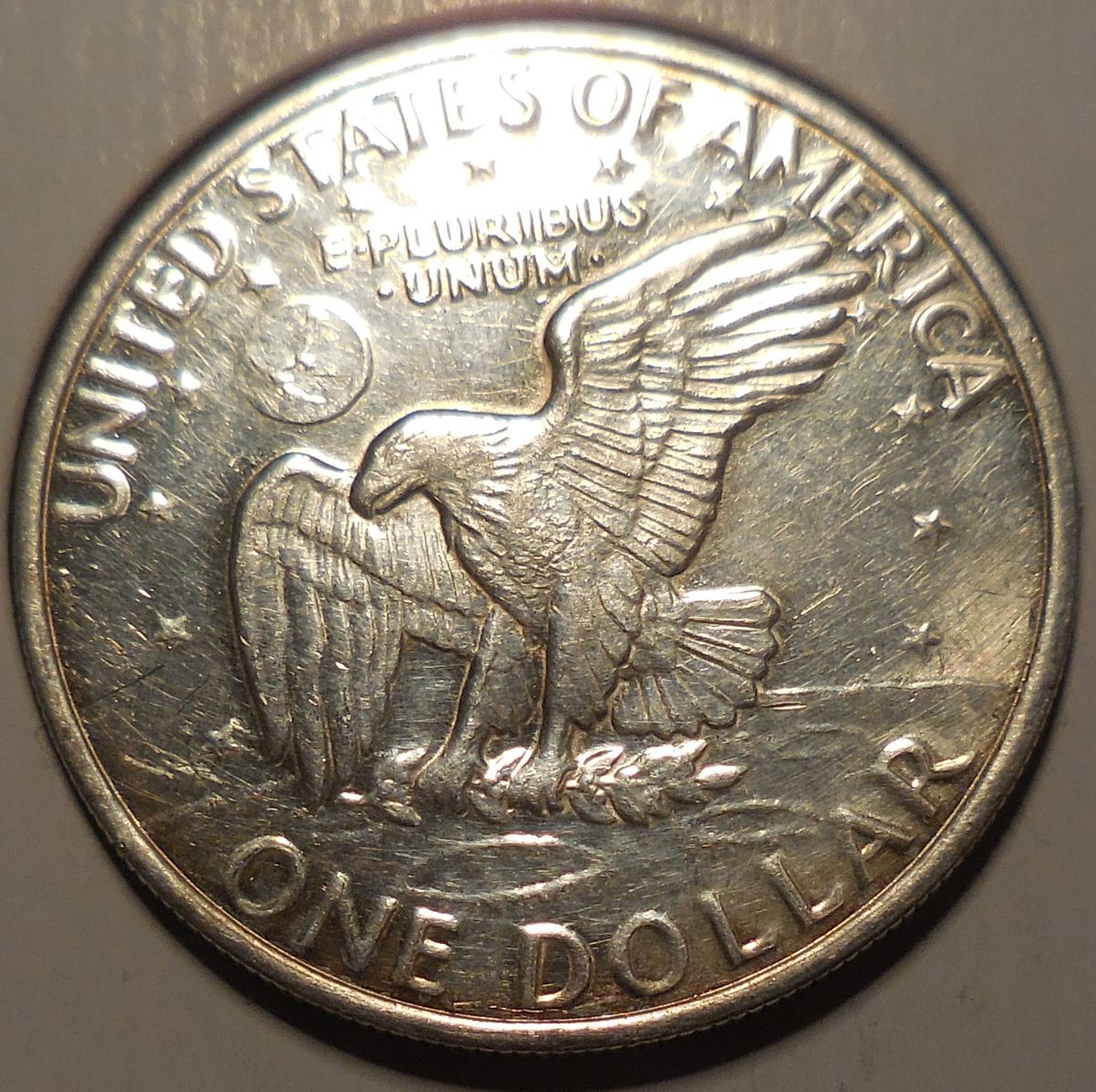 1971-D-Eisenhower-Dollar----Impaired-Proof-Or-Plated?