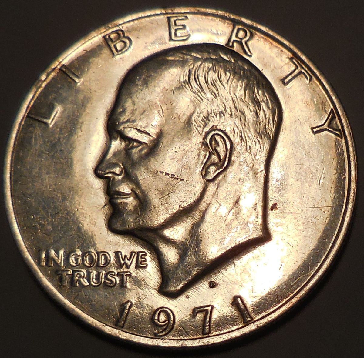 1971-D-Eisenhower-Dollar----Impaired-Proof-Or-Plated?