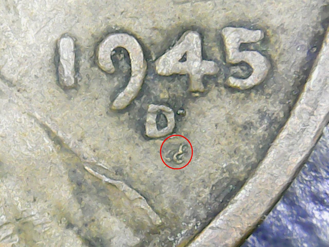 1945-D-Penny,-Secondary-Mint-Mark-Of-Some-Sort.