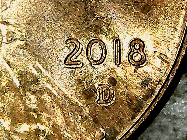 2018-D-Lincoln-Shield-Cent;-Doubled-Ear!