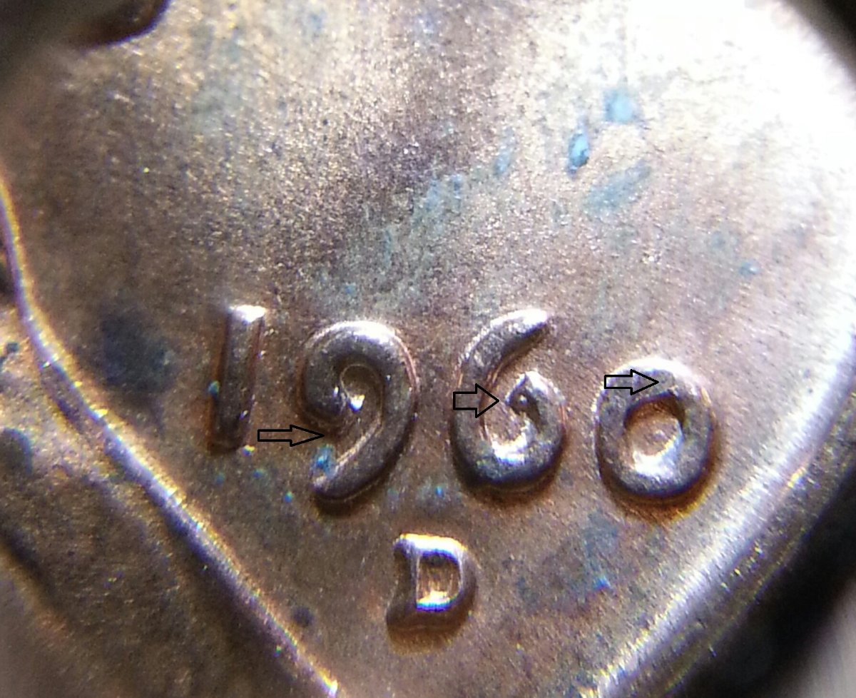 1960-LMC-Nice-Toning-1960-D-DDO-001,-1-O-Iii-&-RPM-100-Small/Large-Date