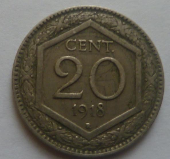 Italian-1918-20c-Overstrike-Of-A-1890's-Coin?