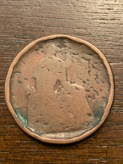 Thick-Coin-With-Laurel-Wreath-On-One-Side-With-Lettering-Id:-19th-Century-Mexico-1/8-Real