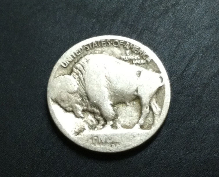 Heavily-Worn-Buffalo-Nickel-1913-D-~-Type-1-Or-2-?