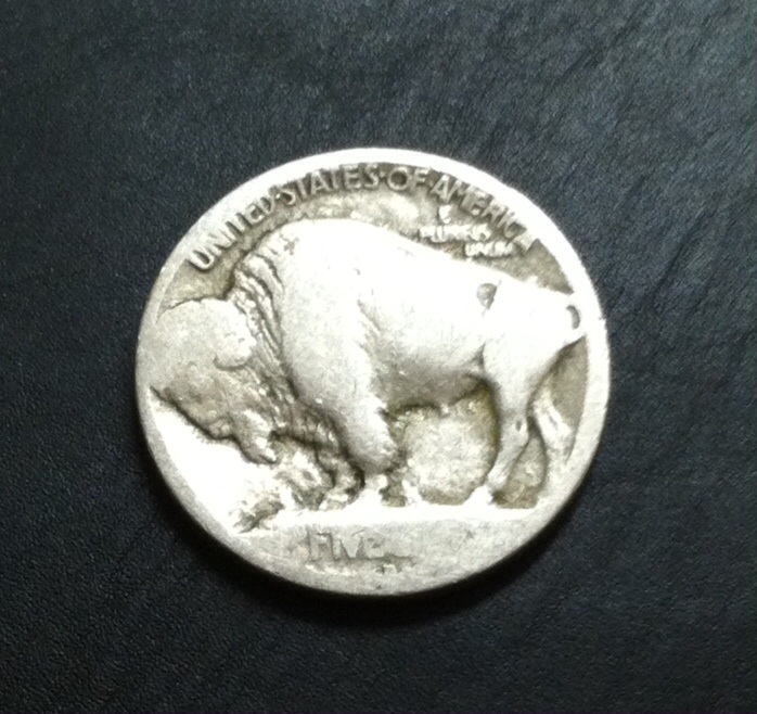 Heavily-Worn-Buffalo-Nickel-1913-D-~-Type-1-Or-2-?