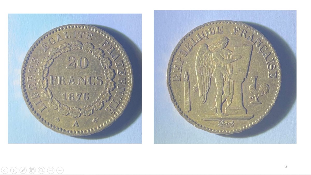 20-Franc-Gold-Coins---1859,-1876,-1909