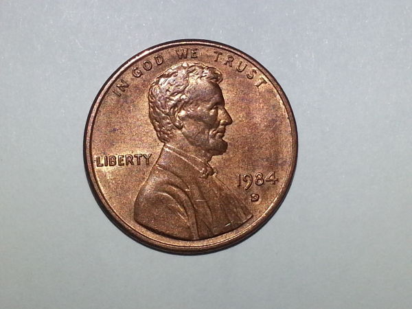 1984-D-Lincoln-Cent---Odd-Mark-On-Reverse